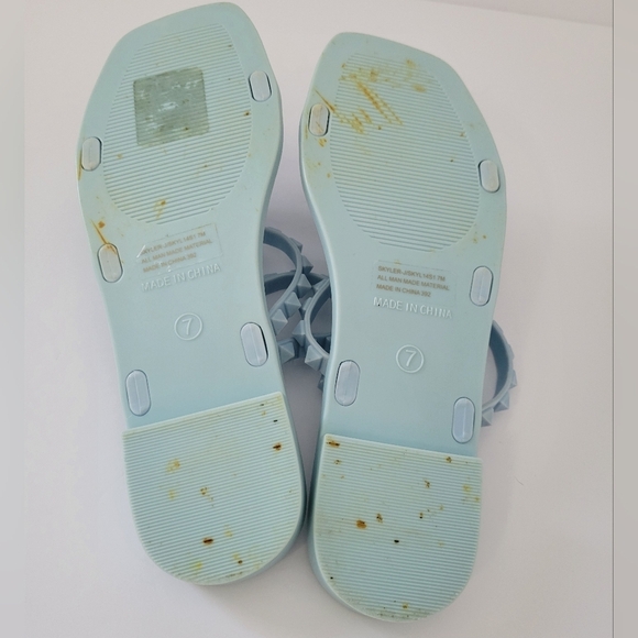 STEVE MADDEN Light Blue Skyler Studded Strappy Jelly Slip On Sandal - Picture 5 of 9